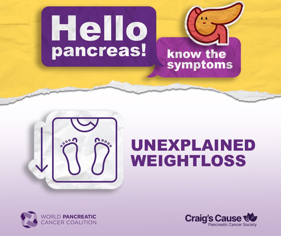 #HelloPancreas, Today is WORLD PANCREATIC CANCER DAY! Get to know the symptoms of pancreatic cancer. #CHANGETHEOUTCOME DONATE NOW. 🔗 ow.ly/79UO50Q7EH4 · · · · · @worldpancreatic #WPCD #PancreaticCancer #Health #MedEd #CanadianCancerSociety #Cancer