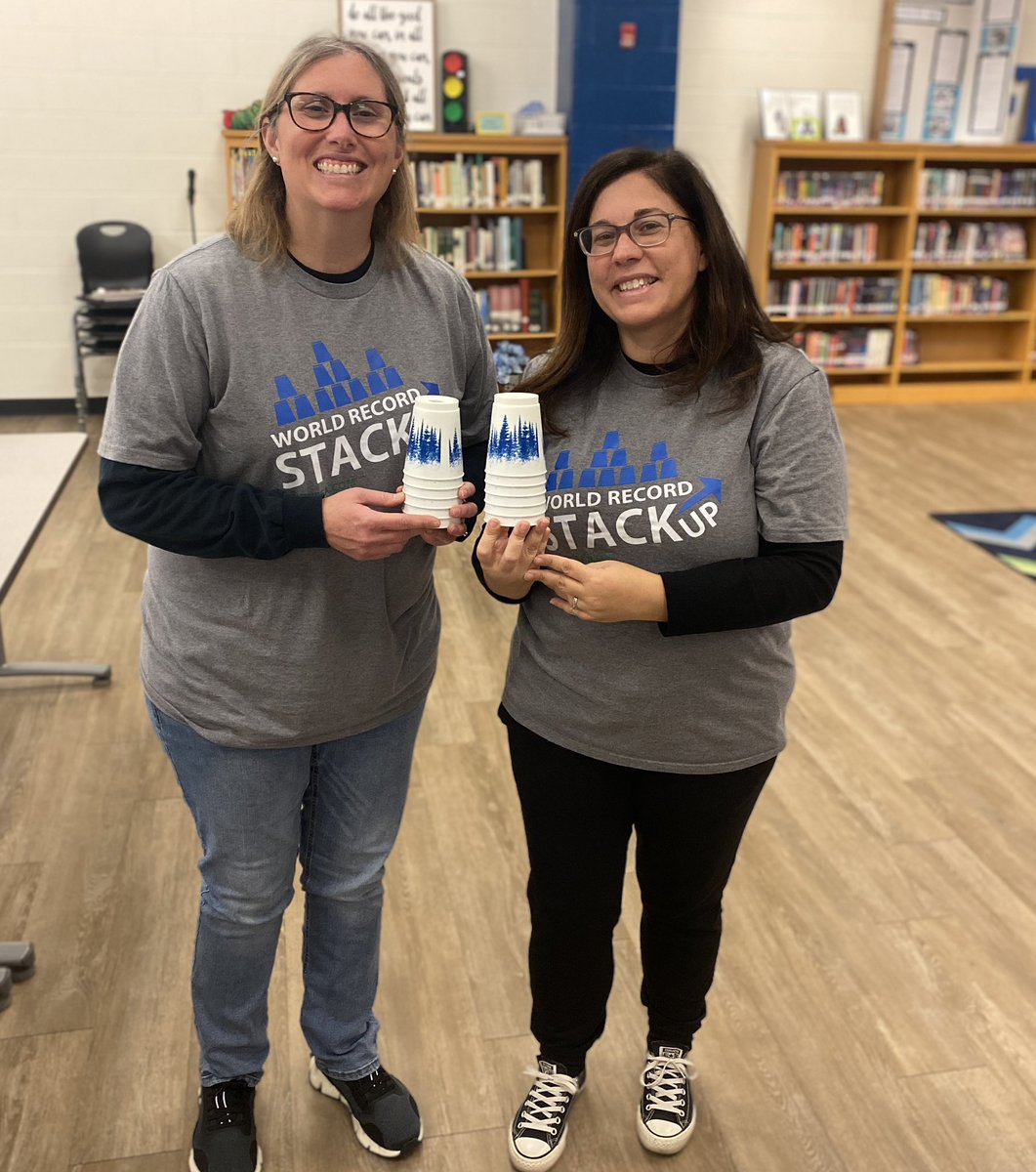 themerrylibrary's tweet photo. Another successful year trying to help @theWSSA break another World Record!! #noquietlibraryhere #StackUP2023 https://t.co/ZR8iRtck85