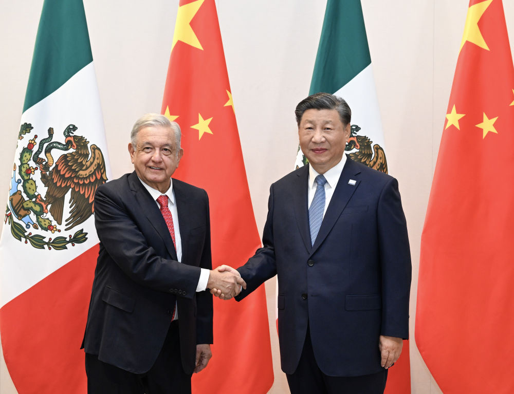 Primer Encuentro entre el Presidente de China Xi Jinping y el Presidente de México Andrés Manuel López Obrador realizado el 16 de noviembre en San Francisco, EE.UU.