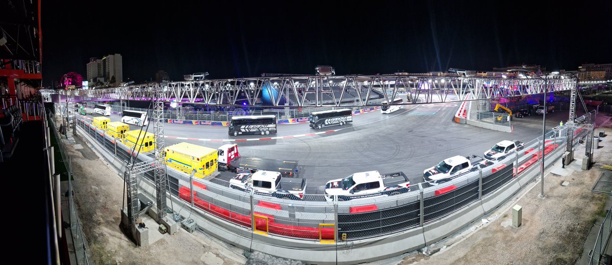 First look at the new #LasVegasGrandPrix circuit, turn 4 #F1 #VegasGP from the Koval suites