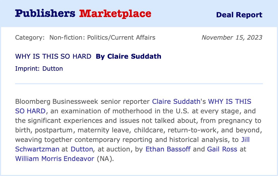 Within the last year I had a baby, my mom died, and I decided to write a book. I don’t know if this will involve less crying than the first two things but here’s hoping.