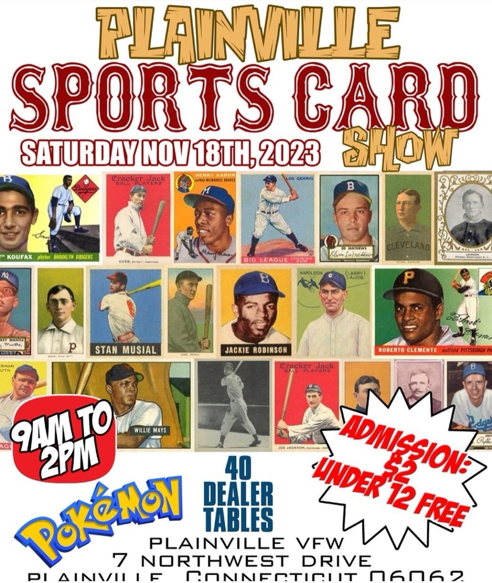 This Saturday! I will be set up in Plainville CT!

#thehobby #baseballcards #plainvillect