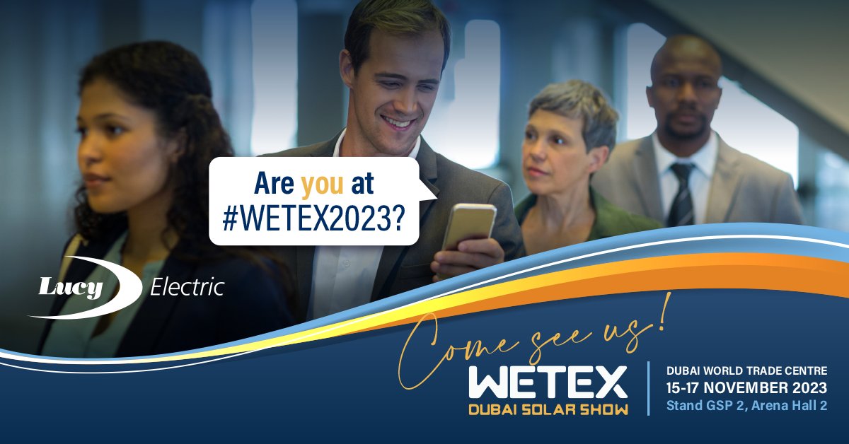Day 3 at #WETEX2023 and our team wants to talk to you. If you are in Dubai then race on over to stand GSP 2, Arena Hall 2. 

Lucy Electric  offers industry-leading solutions to create the networks of the future, enabling mobility and smart city infrastructure..