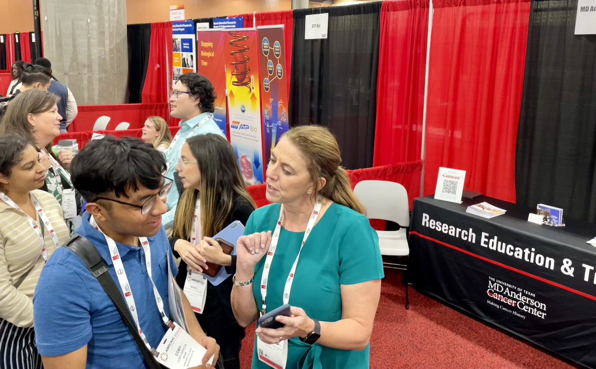 <a href="/MDAndersonNews/">MD Anderson Cancer Center</a> team happily sharing info on our Summer, #postbacc, #grad school programs at #ABRCMS2023
