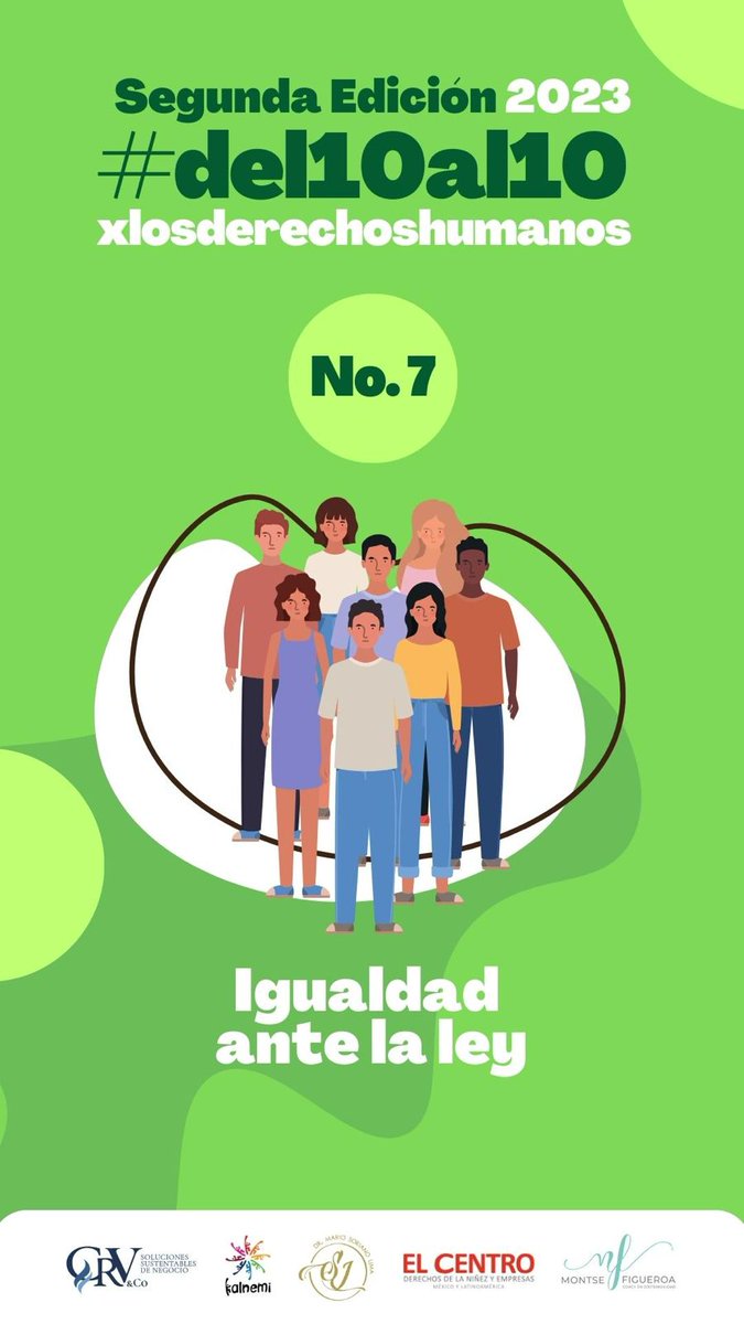 CentroDerechos's tweet photo. Hoy 16 de noviembre nos tocó hacer conciencia, compartir y ejercer los #DerechosHumanos
No. 7 Igualdad ante la ley
Súmate al reto!
#Del10al10xlosDerechosHumanos https://t.co/nLHQk3Ocqg