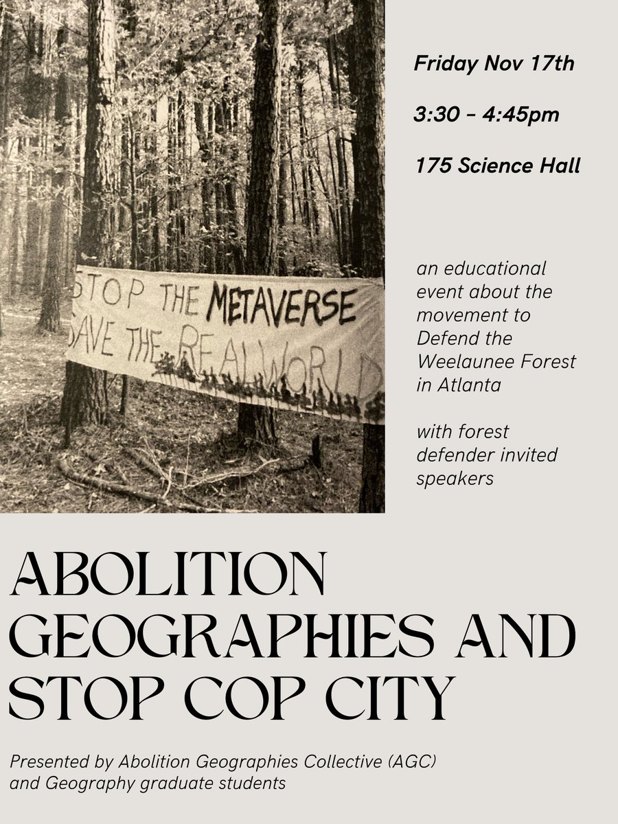 abolitiongeog's tweet photo. Today in Madison! Some comrades from the movement will leading a discussion in Science Hall -- come through! https://t.co/WC2G42LTjy