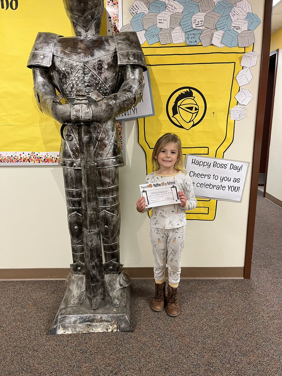 Annalyn earned a Positive Office Referral today for living The Knights’ Way! #KnightsofNewell