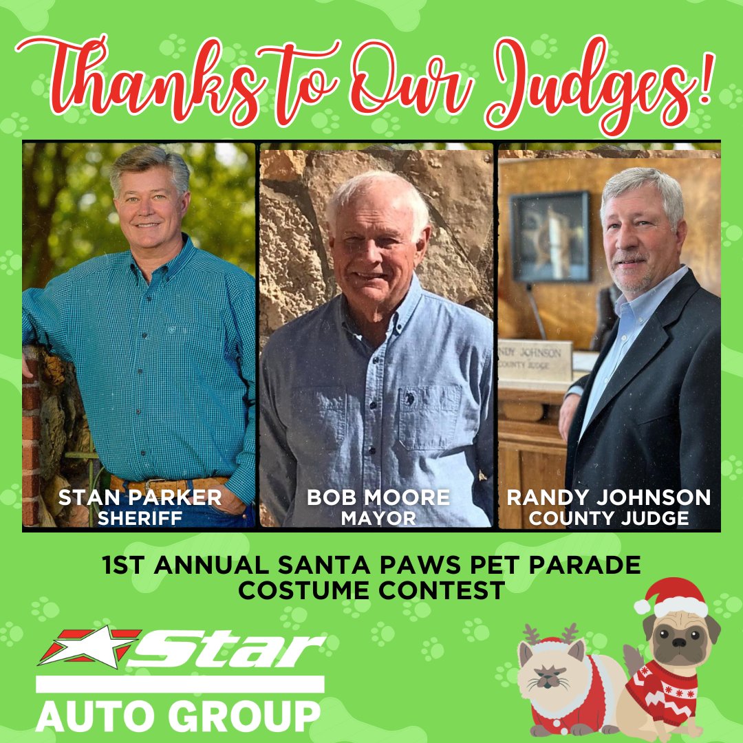 BigSpringCDJR's tweet photo. We’re just 2 days away from the 1st Annual Santa Paws Pet Parade at Courthouse Square! Does your furry child have what it takes to bring home a furr-ific gift basket full of paw-some treats and toys? 🐶 🦴🐾 https://t.co/09MbeFH1SH