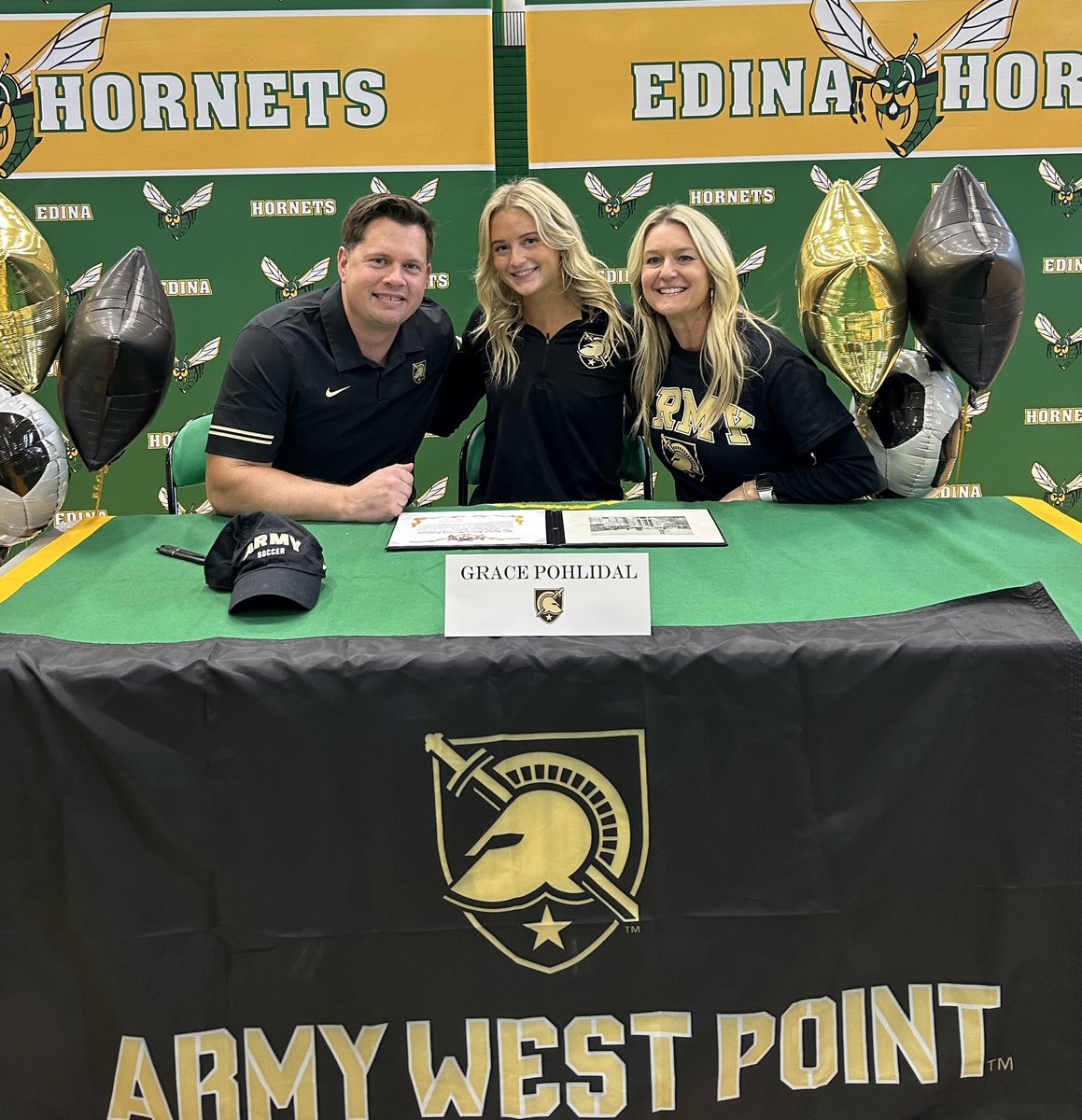 KPohlidal's tweet photo. So proud Grace! 
Go Army! 🖤💛 https://t.co/iXroD15zid