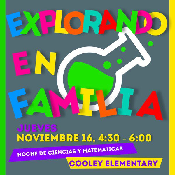 EPrangner's tweet photo. Explorando en Familia! Families enjoyed a fun night full of STEAM activities at Cooley. https://t.co/T3fLy2ROgz