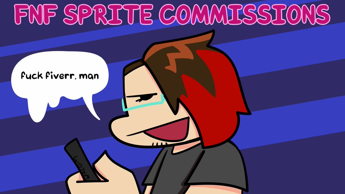 princeapuns's tweet photo. FRIDAY NIGHT FUNKIN COMMISSIONS! previously worked on these on fiverr as jellowmould, but i fuckin hated it there!!
sprites based on pre existing characters will be cheaper than original characters
dm me for more details! #fridaynightfunkin https://t.co/GNXGJ3SveY
