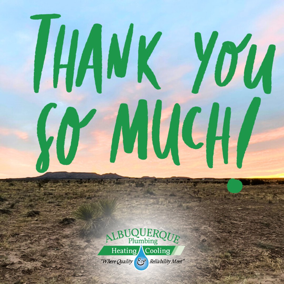 The Albuquerque Plumbing Team is thankful for our community! Thank you for being amazing! #abqplumbing #ThankfulThursday #locallyowned #grateful