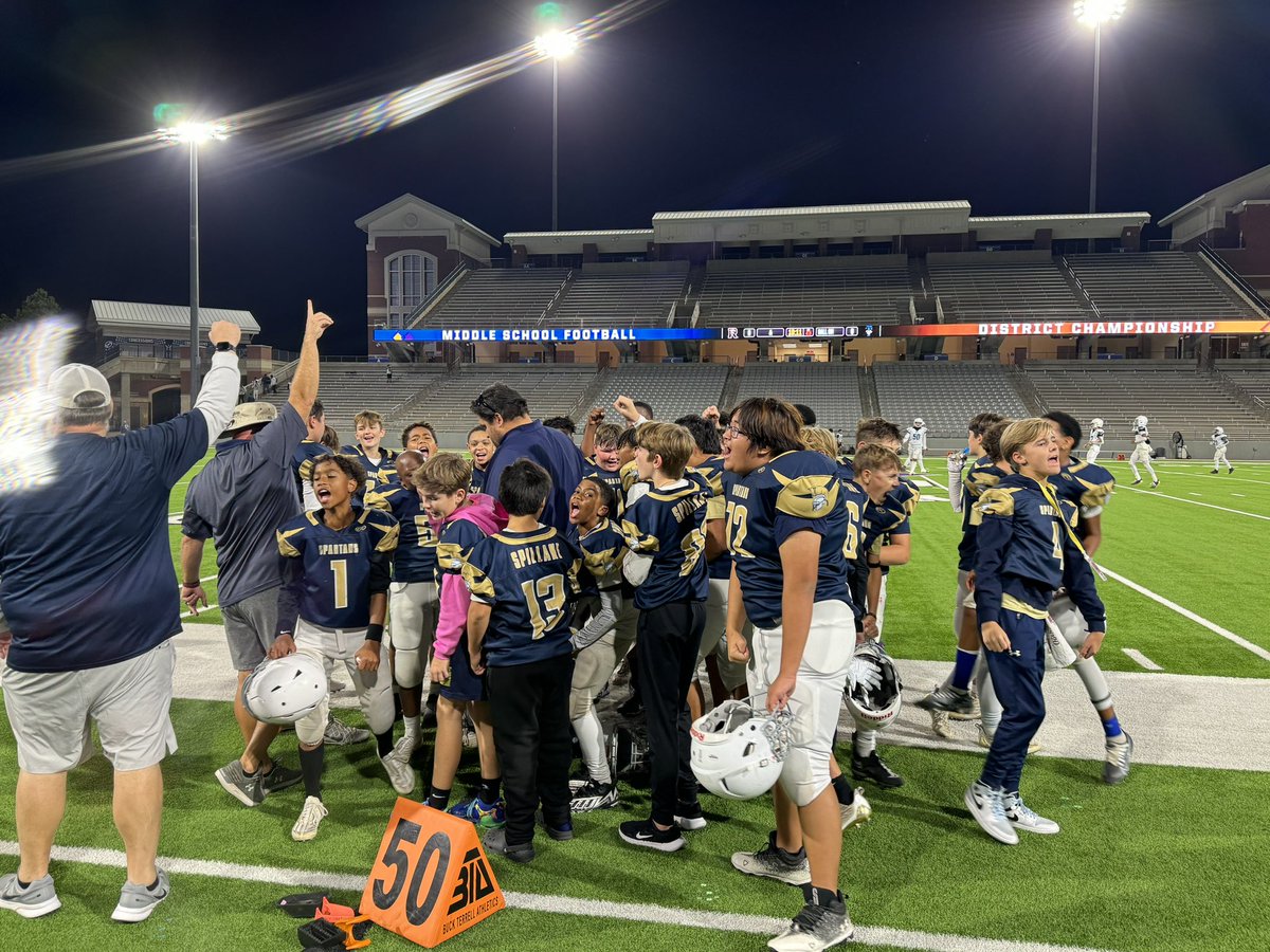 Another successful night of middle school football, but this time with my Spartans!!!💙🏈💛So proud of these guys, I love this group so much! DISTRICT CHAMPS!!! <a href="/SpillaneMS/">Spillane Middle School</a> <a href="/go_spartans/">Spartan Athletics</a> <a href="/CFISDAthletics/">CFISDAthletics</a> #FindTheGood #CFISDspirit