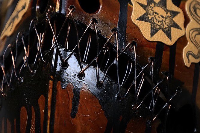 DavranovUSA's tweet photo. 🔥🖼️🔥 A one of one functional Artpiece *with hand stitched copper wire details available on https://t.co/IMBoPwtB5X #hockeymask #davranov #warmask #functionalart #larp #goon #lifestyle #rangedaygear #bespoke https://t.co/CiW0gIjd2w