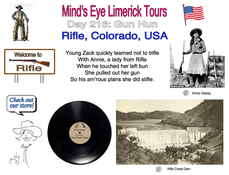 tom_mindseye's tweet photo. #Limerick #entertainment #humor #store #Rifle #Colorado #AnnieOakley #PistolPackinMama https://t.co/BzYOLT4yBz https://t.co/nWXxewXtTF https://t.co/KAfAu5rvvI