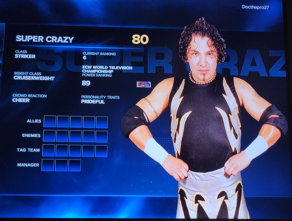 theone19's tweet image. #Real_ECW_ #Ecwpod #ECWRulez #ECWwebsite #WWEgames One of my favorite #1 ECW wrestler in the world #IslasSupercrazy Super F'N Crazy