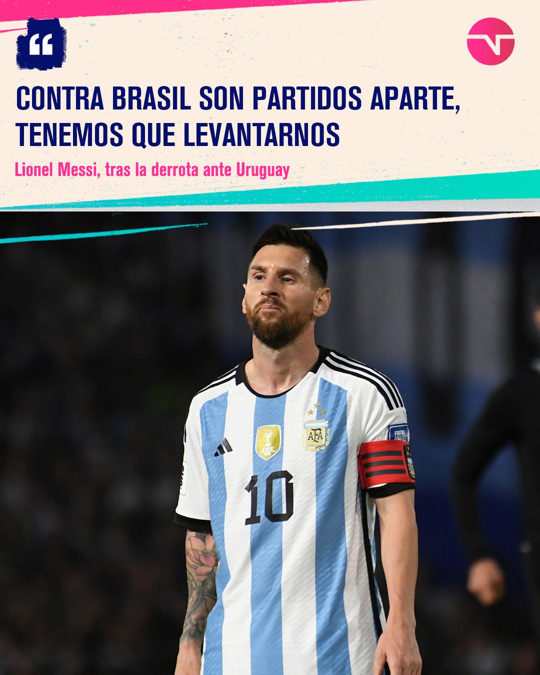 Uruguay vence en un tenso partido a Argentina, y Messi lanza un