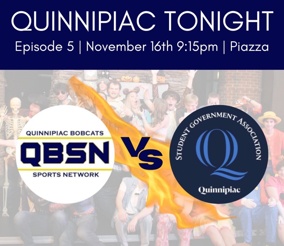 Q30Television's tweet image. Due to unforeseen technical difficulties, Quinnipiac Tonight will not be live streaming on our website. 

If you are on campus, stop by the Piazza on Mount Carmel to come enjoy the show.

The show begins at 9:30 p.m. TONIGHT. See you there!

@Q30Entertain