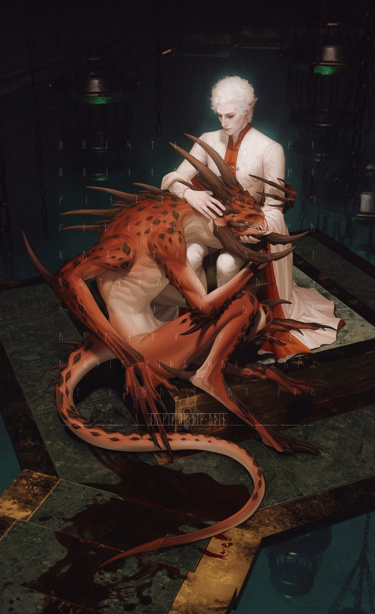 UlfrLarynsson's tweet photo. commission #BaldursGate3 
“We’ll dominate it until the sun it self melts, and then we’ll give ourselves to the night.”
—One night, in thousands of years, you shall watch the stars collapse in heavens in each other’s arms, and be broiled to the bone. https://t.co/z9oqebNWYD