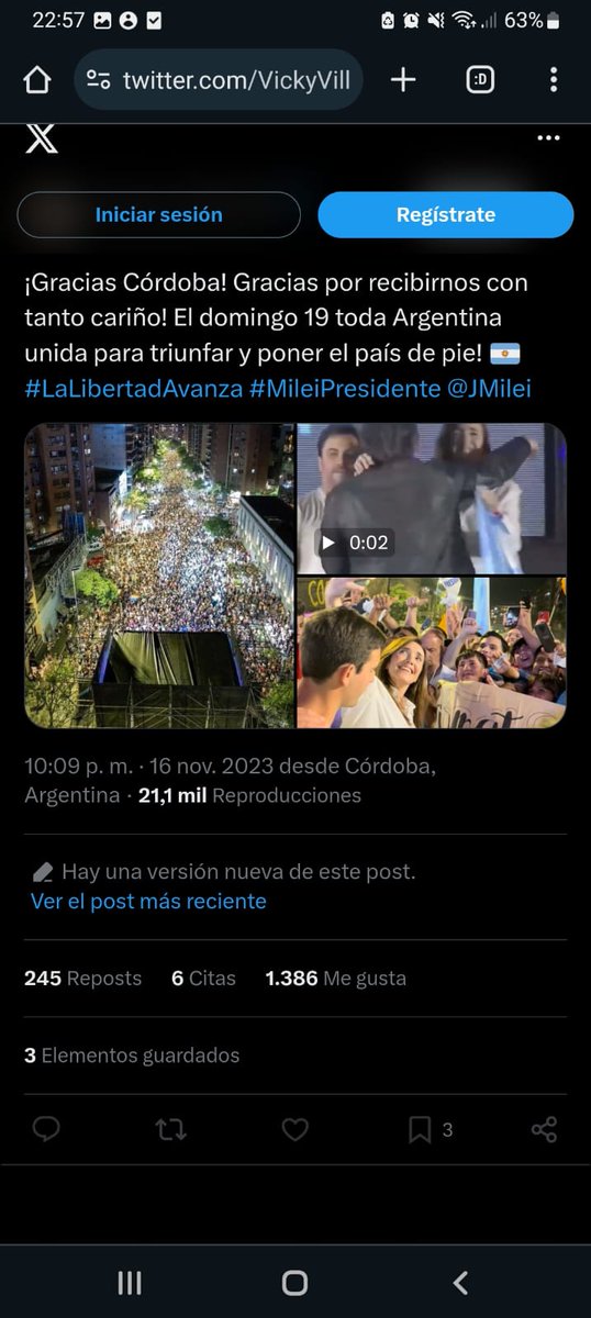 Victoria Villarruel y Milei nos robaron una foto de nuestro escenario de la marcha de orgullo Córdoba 2023 y la viralizan como si fuera marcha de ellos. Te roban hasta las fotos.