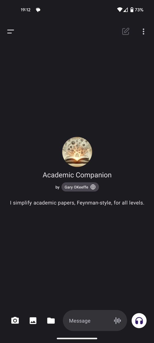 garyjokeeffe's tweet photo. Threw together a GPT for helping me read academic papers while on a call with @idassios. 

Wish I had this tool during my PhD. Feel free to play around with it here: https://t.co/7kC50jBZ2R all you need to do is upload a paper and start asking questions https://t.co/9KommKdStT
