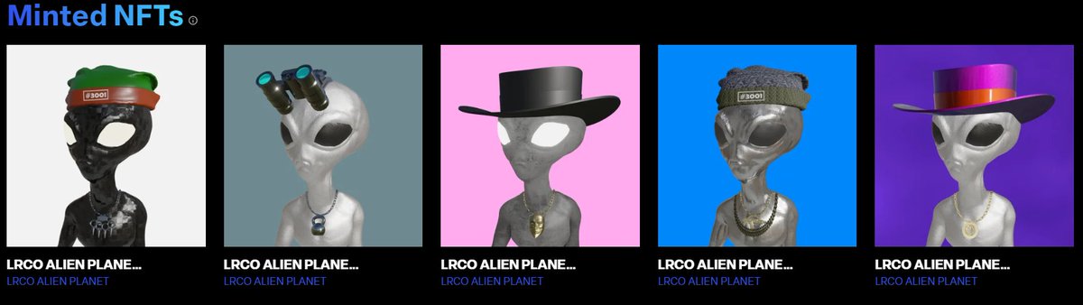 LrcoNft's tweet photo. LRCO Alien Today only 113 MATIC!!!
#nft #presale #matic #alien https://t.co/pp02gmi94F