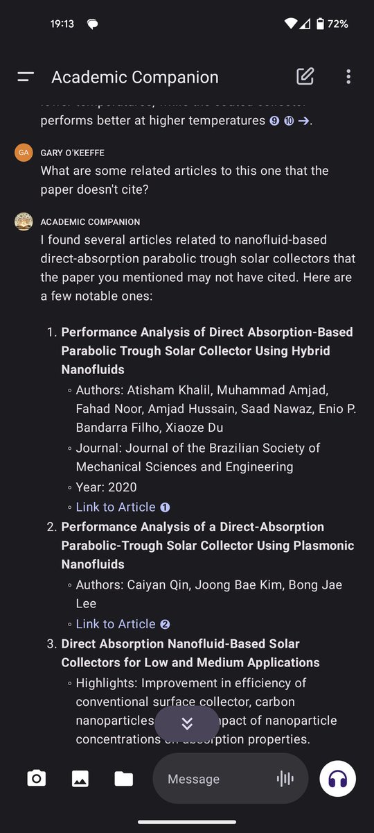 garyjokeeffe's tweet photo. Threw together a GPT for helping me read academic papers while on a call with @idassios. 

Wish I had this tool during my PhD. Feel free to play around with it here: https://t.co/7kC50jBZ2R all you need to do is upload a paper and start asking questions https://t.co/9KommKdStT