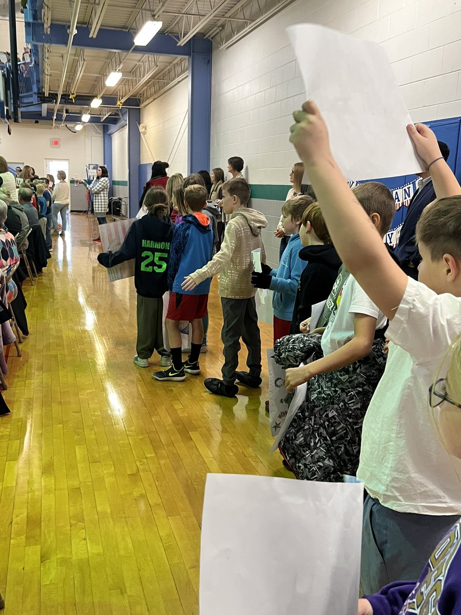 Veterans Day at the YMCA.  The students made posters, cards, and sang patriotism songs.  Thank you Mrs. Butler for your musical talent.  @HoldregeDusters #thedusterway