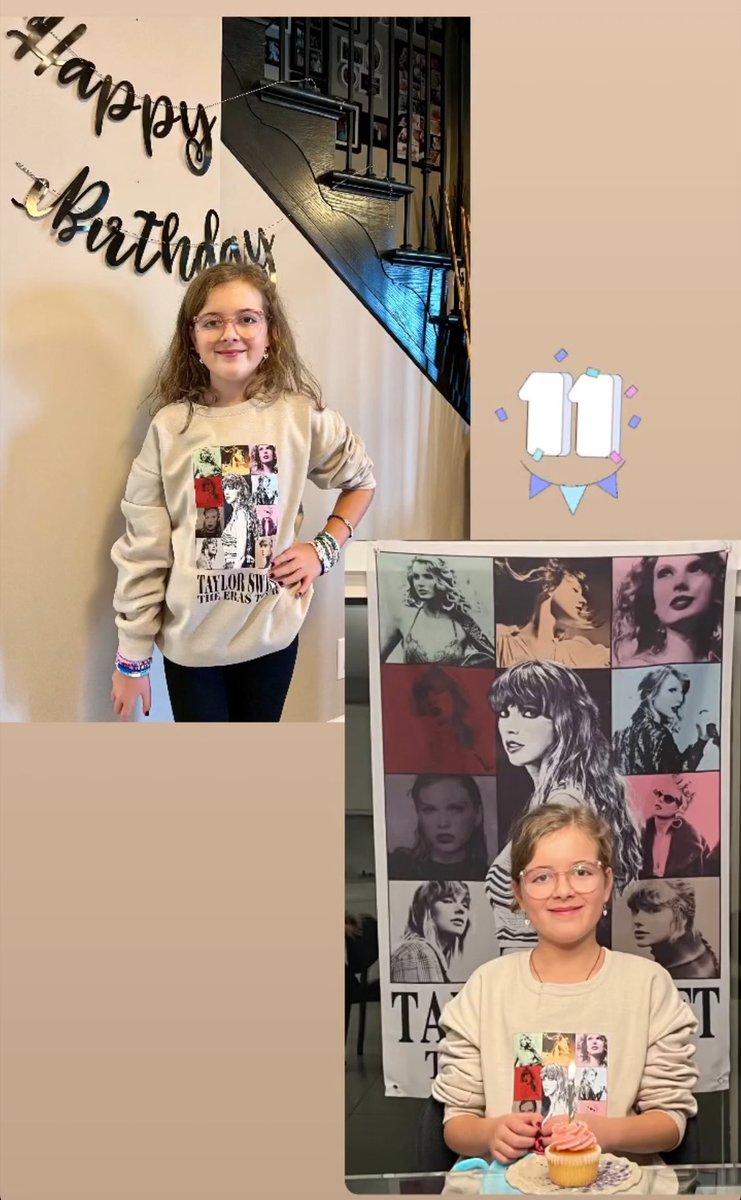 adamaspinall's tweet photo. My daughter is 11 and asked for a @taylorswift13 birthday party! 🎉

She sang, “I’m feeling (half of) 22!” ❤️ https://t.co/f2E5e9zmcu