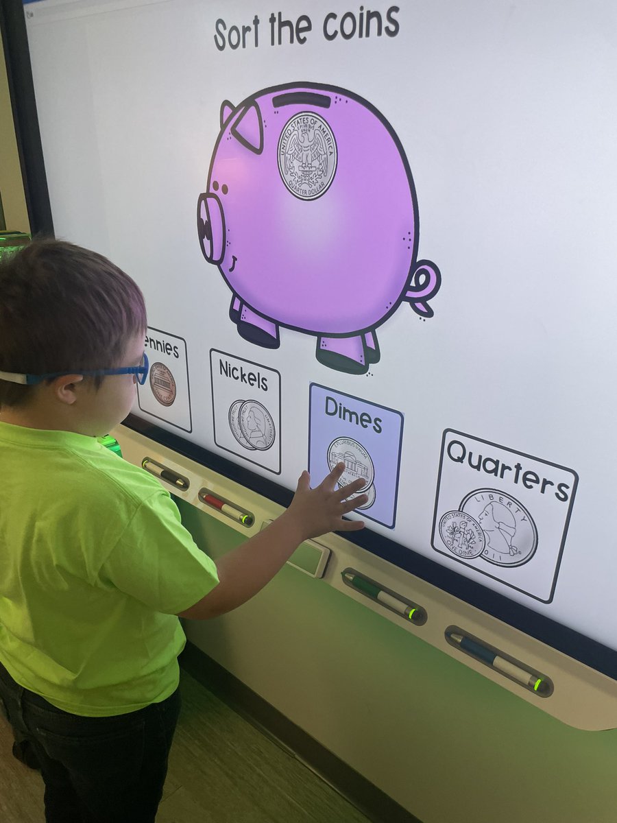 Todays math lesson focused on coins- sorting, identifying and counting! #theMESway