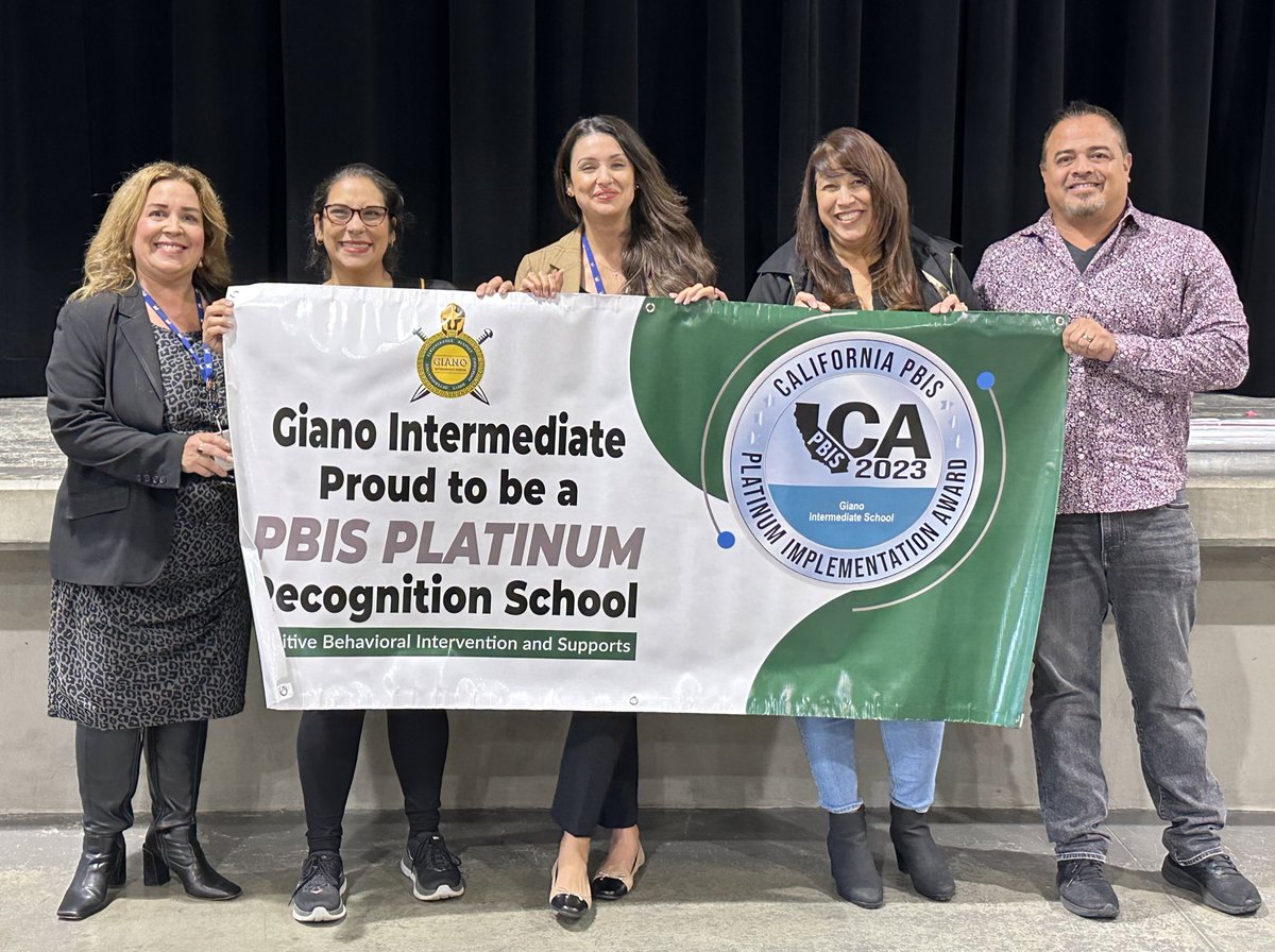 Congratulations Gladiators for being awarded as a PBIS Platinum Recognition School… Inspiring Greatness by anchoring our school-wide expectations and supports on our PROUD Values has made an Impact #GianoPROUD #WeAreRUSD @RowlandSchools