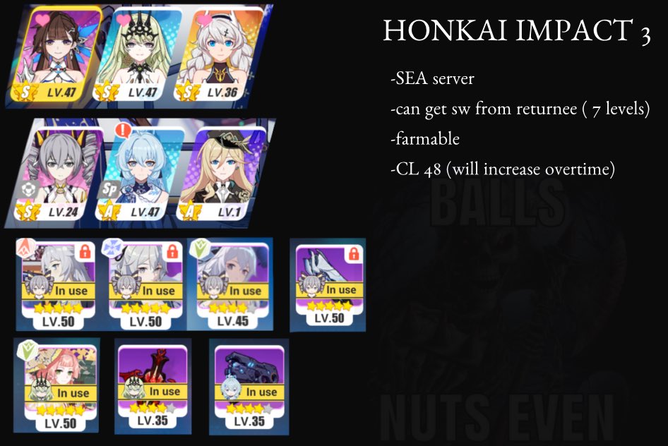 Proofsyuk0's tweet photo. Please read the last photo thoroughly.
NGF, can or will use mm.
#genshinimpacttrades #trading #genshinimpactrading #account #honkaimpact3rd #honkaiimpact3 #honkaitrading #honkaistarail #honkaiistarail #trades #trade #genshin #honkai #HI3 #HSR https://t.co/lfjOzAq89j
