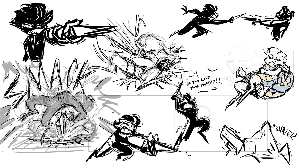 ArtofRhues's tweet image. Magma scribbles with @Inky_Spots playing around with some poses of her boi Vinny and a couple of @AxelGear11's lad Monty for possible future things...
#HazbinHotelFanart #HazbinHotelOC #MontgomeryPython #artofrhues