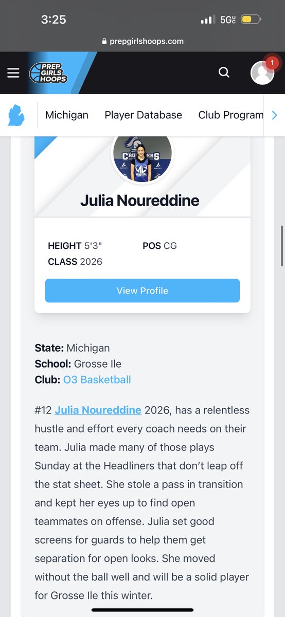 Julia (@julianoureddine) on Twitter photo Thank you <a href="/CoachRayKimball/">Coach Ray Kimball</a> and <a href="/CoachEvanBell/">Evan Bell</a> for the recognition and a great opportunity to expand my game!
<a href="/PGHMichigan/">Prep Girls Hoops Michigan</a> Thank you <a href="/CoachRayKimball/">Coach Ray Kimball</a> and <a href="/CoachEvanBell/">Evan Bell</a> for the recognition and a great opportunity to expand my game!
<a href="/PGHMichigan/">Prep Girls Hoops Michigan</a>