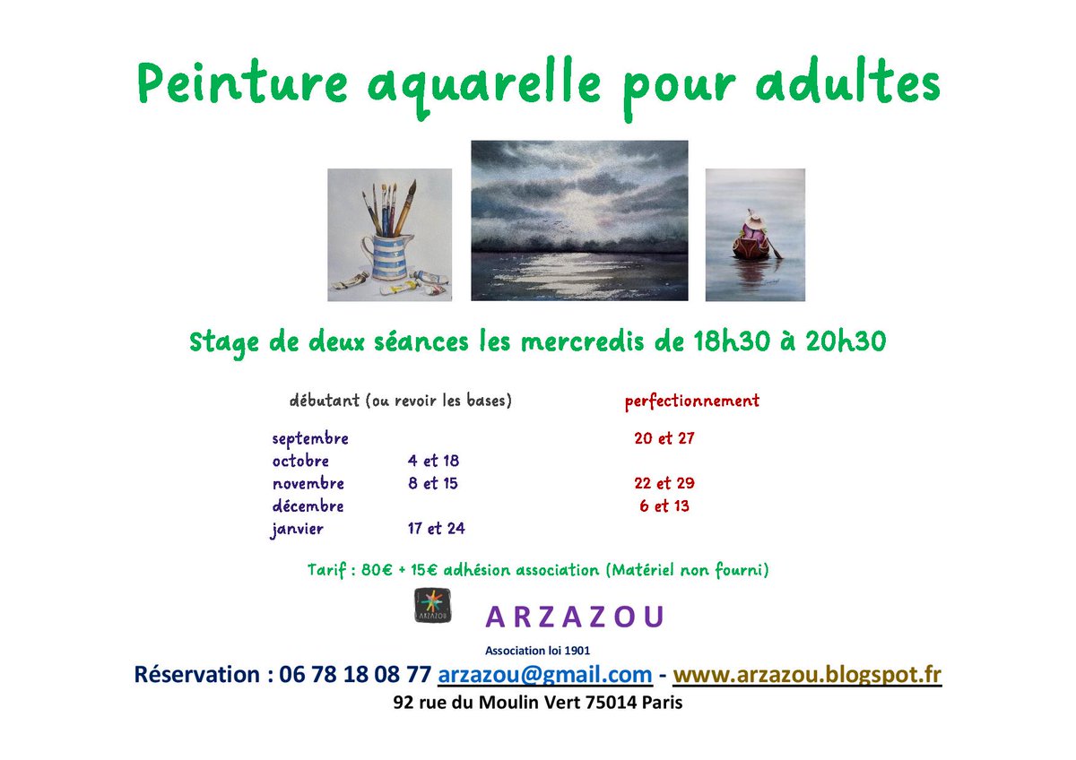 arzazou's tweet photo. Envie d'aquarelle ? le prochain stage démarre mercredi 22/11, réservation sur arzazou@gmail.com https://t.co/ZJsU2kcSj2
