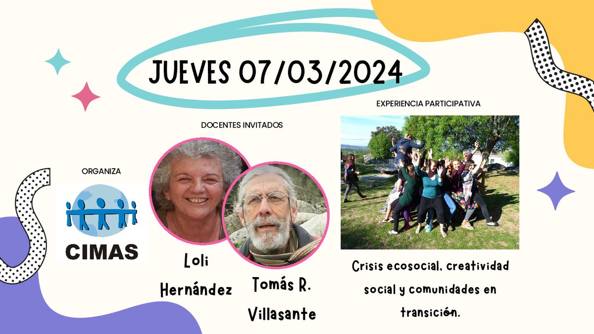 JesusMunoz_Chus's tweet photo. Y tercer debate entorno a 𝗰𝗿𝗶𝘀𝗶𝘀 𝗲𝗰𝗼𝘀𝗼𝗰𝗶𝗮𝗹, 𝗰𝗿𝗲𝗮𝘁𝗶𝘃𝗶𝗱𝗮𝗱 𝘀𝗼𝗰𝗶𝗮𝗹 𝘆 𝘁𝗿𝗮𝗻𝘀𝗶𝗰𝗶ó𝗻 con Loli Hernández y Tomás Villasante https://t.co/ijtwmvCai6