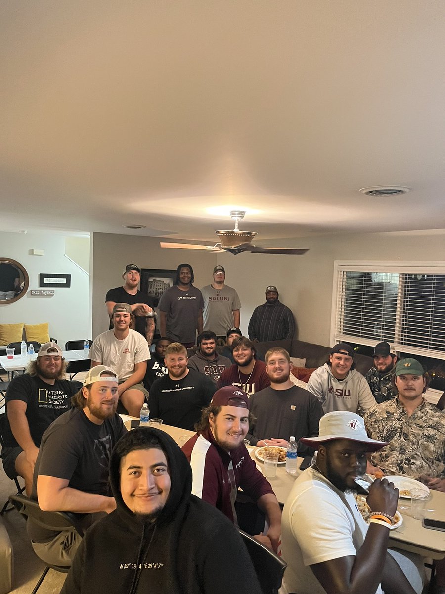 Great night with these guys, appreciate you men! Thanks to Kristin for continuing to amaze and rewriting the book on the loaded baked potato! Amazing. #salukioline #onthegrid