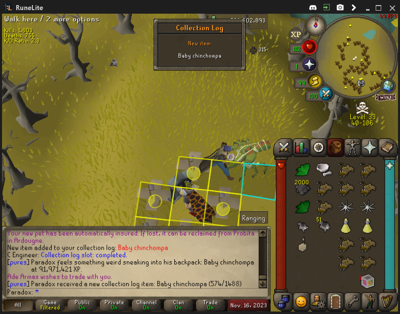 W000t wasn't expecting this ='] 92m Hunt exp. Pet #23