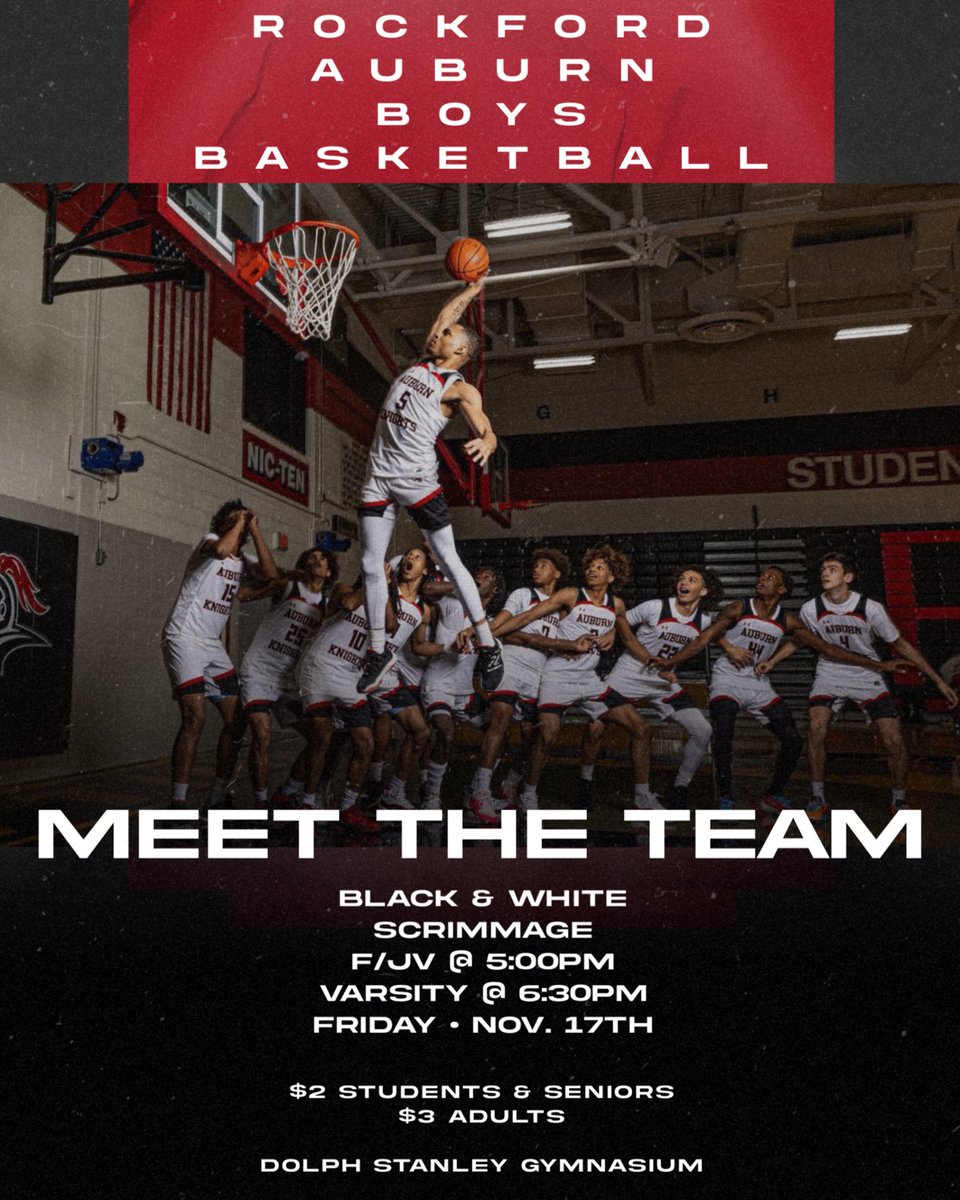 Auburn_AD's tweet photo. Head on over to The Castle tomorrow night to meet our Boys Basketball team! https://t.co/zBQOv3p8Iq