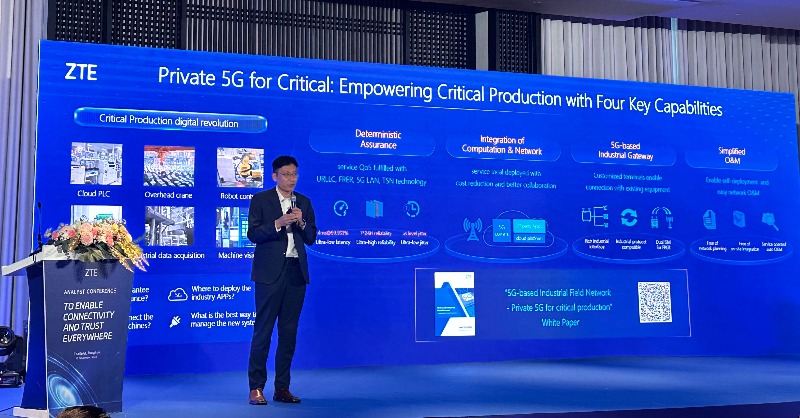 ZTEPress's tweet photo. #ZTE has released 5G-based Industrial Field Network Whitepaper to empower critical industrial productions. A series of solutions for network and computing integration, service guarantee, and all-round "self-serving" capabilities are provided with case studies. #5G #FieldNetworks