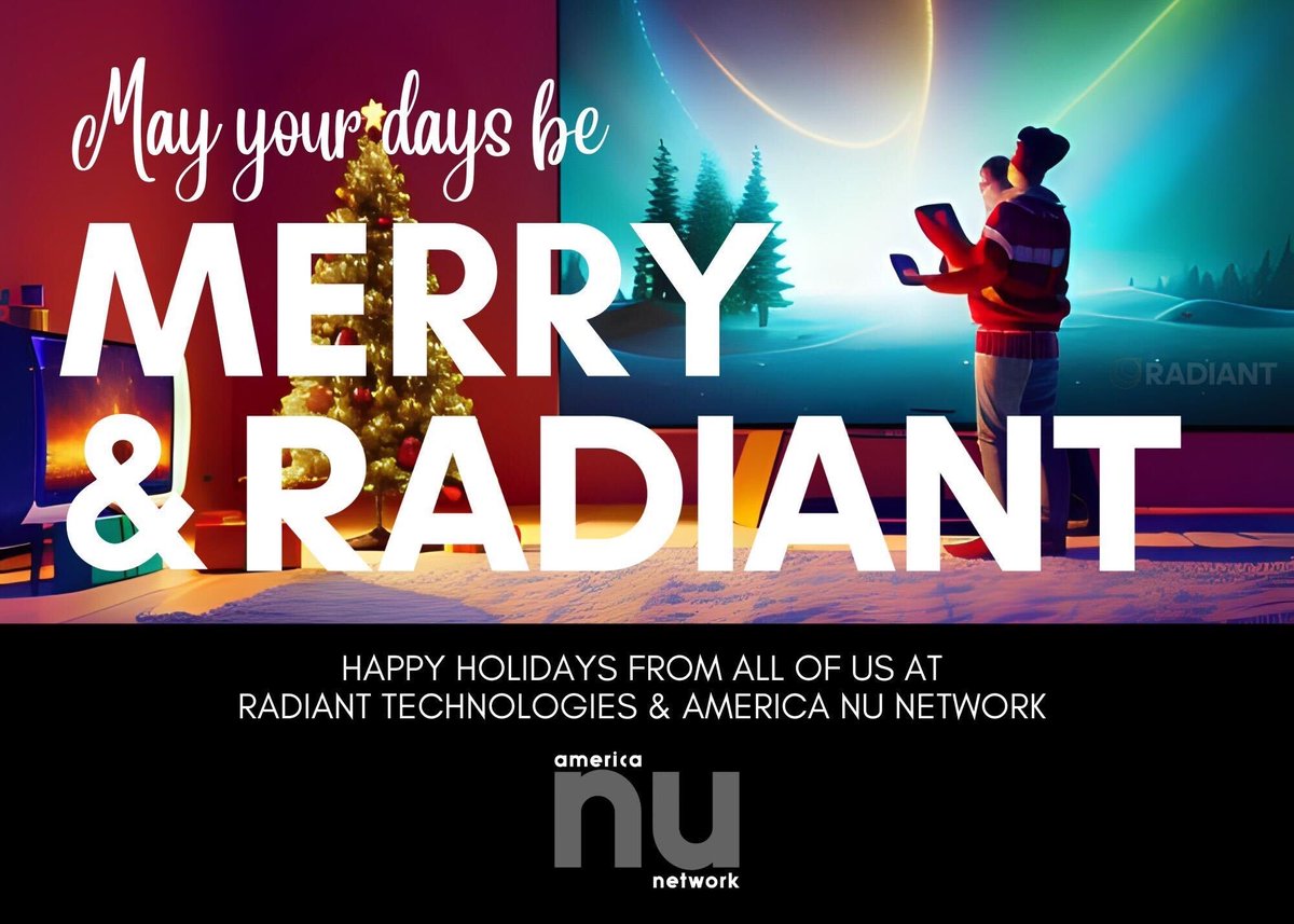 RadiantTechlv's tweet image. Feeling the holiday magic with Radiant and America Nu! ✨ Download the apps and dive  into exclusive content that's as festive as our holiday spirit. Cheers to a season of joy and entertainment! #Radiant #Americanu #technology #tv #streaming  #data #partners #content   #network