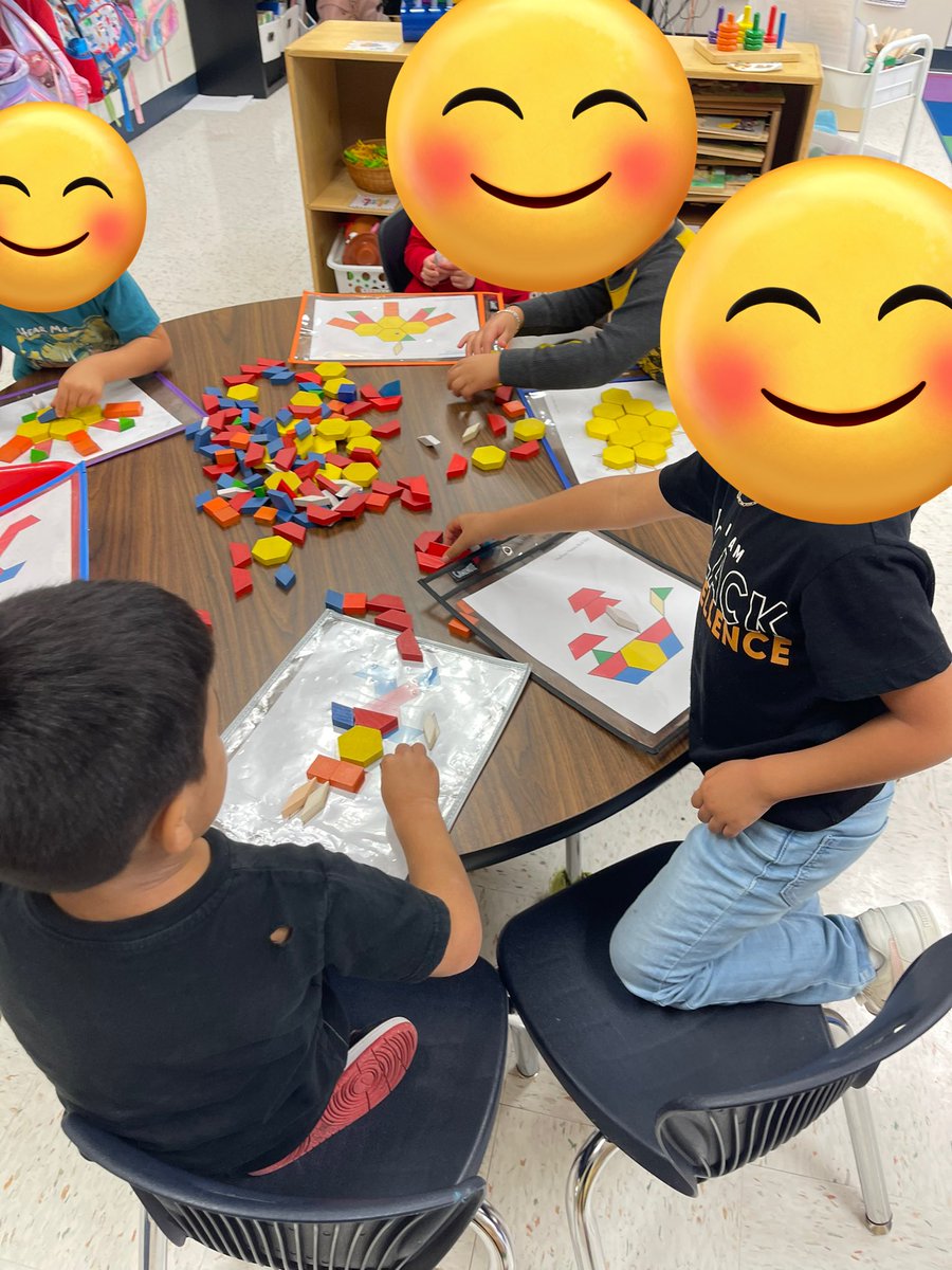 BrendaTGallardo's tweet photo. Empathetic Elephant & Rude Dude made their appearance in @BrittMcLaughlin classroom today!!! So many skills in the works with pattern blocks. @MrsDMolina @NISDFranklinES #KFEProud https://t.co/eHIWUTH2iI