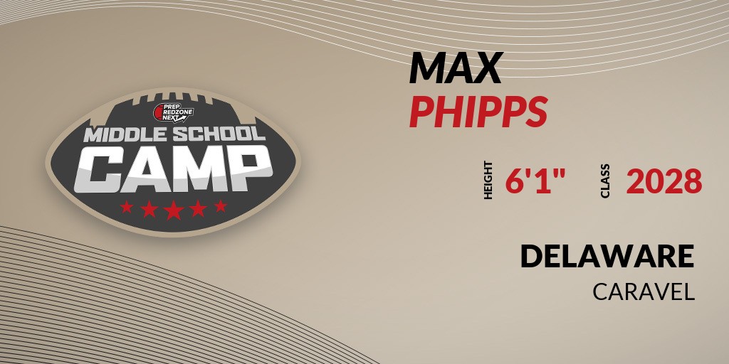Welcome Class of 2028 Max Phipps (@_MaxPhipps_) of Caravel Academy to the @PrepRedzoneNext Showcase on Jan 21st @ Superdome Sports. 🔥🏈 #PRZNextMiddleSchoolCamp 🏈🔥 Register NOW! 👇 events.prepredzone.com/e/955/register…