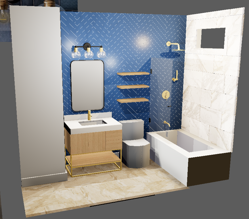 MeowMixNomz's tweet photo. Bathroom renovation has been maaajorly set back - but  now it's time to order a new tub that actually fits the space.  Until I find one, gonna continue building out the 3D scene of what it's gonna look like
#bathroomdesign #bathroomreno #HomeImprovement #HomeRenovation https://t.co/B7IMyTUQrE