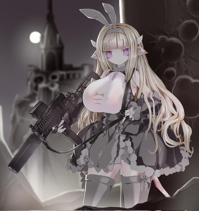 #架空銃展覧会 NCC-95サブマシンガンとクエンステッドの絵です