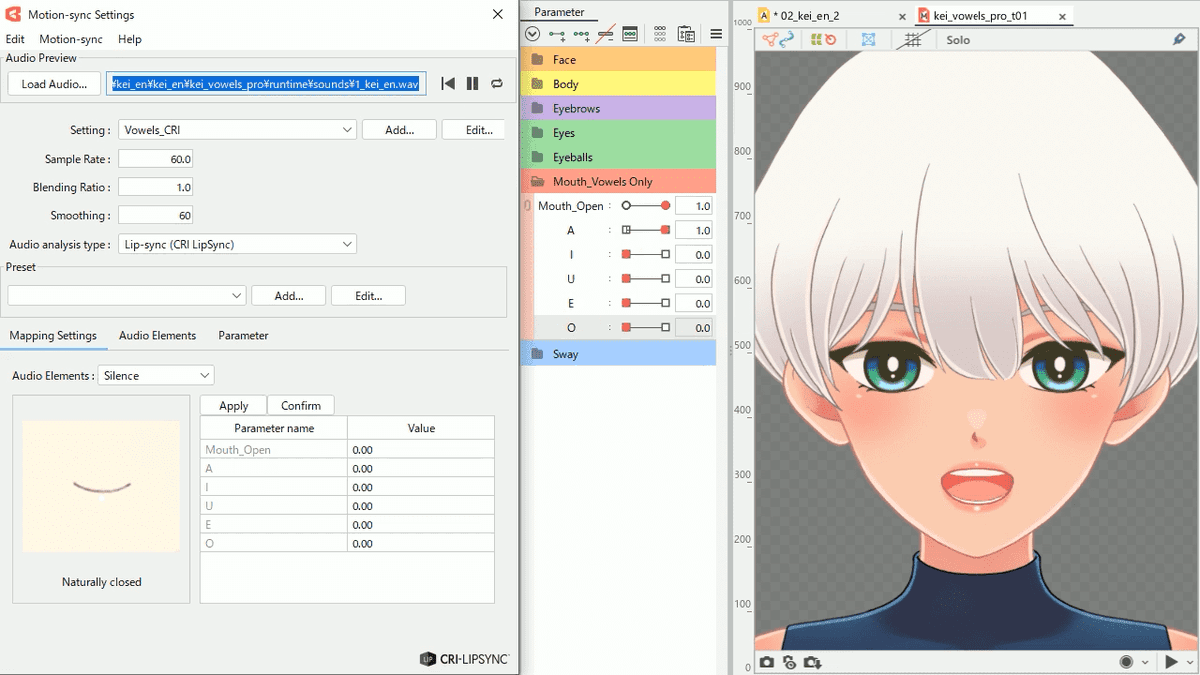 CRI_Middleware's tweet photo. CRI LipSync 🔊➡👄in now in standard in Live2D Cubism 5.0, allowing you to create realistic mouth movements for your animated characters: 

https://t.co/dXXTYE0HuV

#lipsync #gamedev #animation2d #gameaudio https://t.co/4RU9ozFCQB