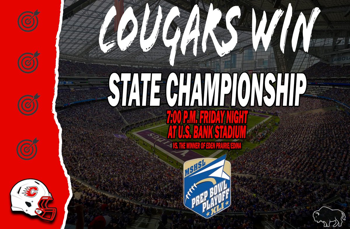 LET’S GO. Centennial will be playing for a State Championship!

We will see you next Friday for the Prep Bowl🔴⚪️⚫️