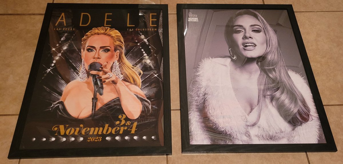SwtHoneyTyrant's tweet photo. Posters are FINALLY framed. They're gonna look so good on my wall. 😍🔥 #WeekendsWithAdele #AdeleVegas https://t.co/mClV8p9QsL