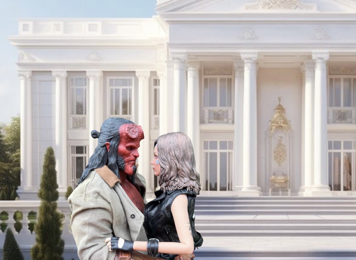 SoldierBoysGal's tweet photo. 1:6th scale Hellboy & @Hillzanora (She's Custom) together with some realistic type backgrounds, I found the backgrounds on Pinterest, I just edited them a little to fit the flow of each image, Enjoy.
#bprd #hellboy #hellboyoc #hellboyinlove #figureart #helboyslady #customfigure https://t.co/V96Zuf2uVr