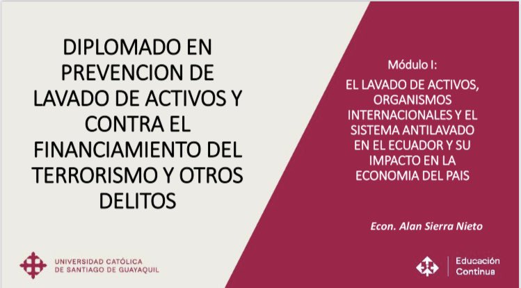 Alan Sierra on X: "Diplomado en Antilavado de Activos de la ...